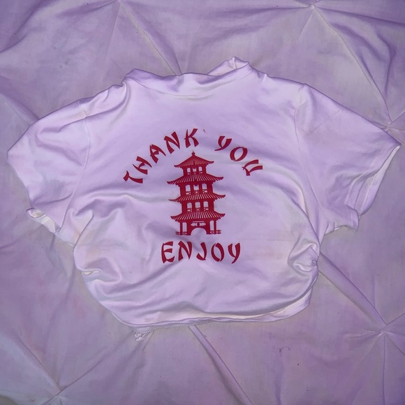 “thank you, enjoy” backless crop top 💮 - Picture 3 of 4